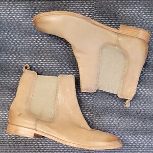 Mens Frye Beige Leather Ankle Boots